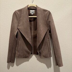 Kut asymmetrical taupe suede biker moto jacket nwot